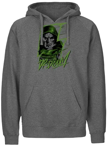 masked rebellion  - drdoom, dark monarch, green cloak, villain aesthetic, villlain, antihero, von doom, Superhero, doomsday - Fairtrade Hoodie