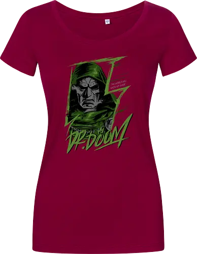 masked rebellion  - drdoom, dark monarch, green cloak, villain aesthetic, villlain, antihero, von doom, Superhero, doomsday - Women T-Shirt