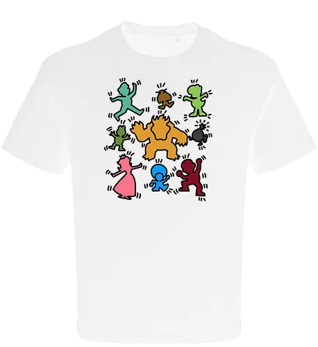Classic Game Doodle - Mario, Luigi, Villain, Princess Peach - Oversize T-Shirt
