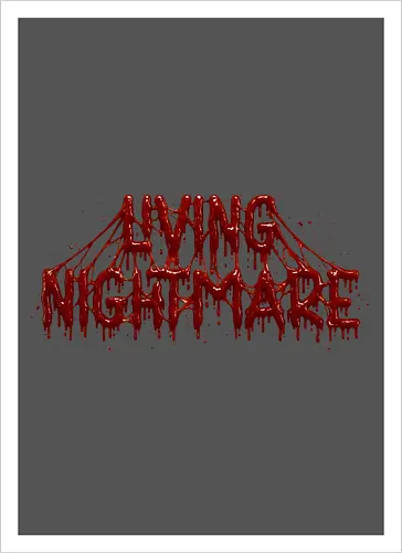 Living Nightmare - horror, blood, nightmare, creepy, gore, spooky, halloween, zombie, dark fantasy, death metal, scary, gothic, haunted, macabre, slasher - Artprint