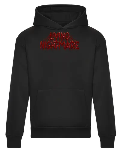 Living Nightmare - horror, blood, nightmare, creepy, gore, spooky, halloween, zombie, dark fantasy, death metal, scary, gothic, haunted, macabre, slasher - Heavyweight Hoodie