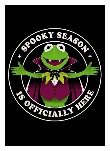 Spooky Season - aesthetic, halloween, spooky, scary, creepy, horror, vampire, monster, gothic, dark, macabre, occult, Paranormal, witch, ghost, fangs, night, autumn, fall, retro, vintage, cute, kawaii, funny, cartoon, fantasy, magic, haunted, boo, creature, illustration - Artprint