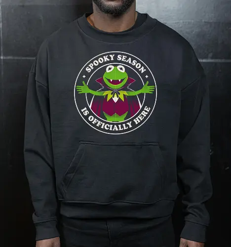 Spooky Season - aesthetic, halloween, spooky, scary, creepy, horror, vampire, monster, gothic, dark, macabre, occult, Paranormal, witch, ghost, fangs, night, autumn, fall, retro, vintage, cute, kawaii, funny, cartoon, fantasy, magic, haunted, boo, creature, illustration - Cropped Sweatshirt