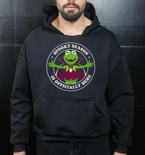Spooky Season - aesthetic, halloween, spooky, scary, creepy, horror, vampire, monster, gothic, dark, macabre, occult, Paranormal, witch, ghost, fangs, night, autumn, fall, retro, vintage, cute, kawaii, funny, cartoon, fantasy, magic, haunted, boo, creature, illustration - Cropped Hoodie
