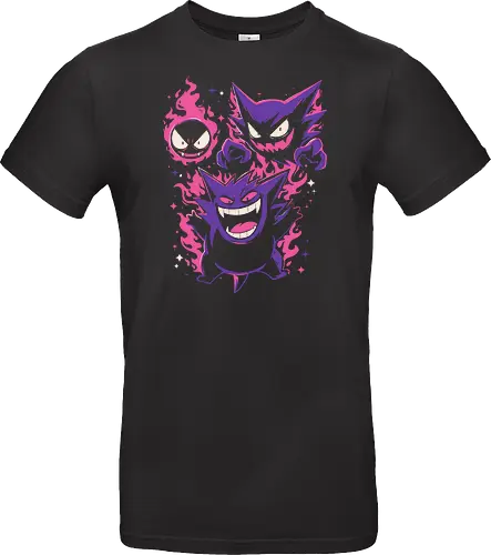 Terror Gang - gang, illustration, aesthetic, halloween, terror, horror, spooky, scary, creepy, monsters, ghosts, demons, vampire, gothic, dark, macabre, Paranormal, occult, haunted, nightmare, flames, purple, pink, retro, vintage, cartoon, anime, kawaii, funny, wicked, creature - Standard T-Shirt