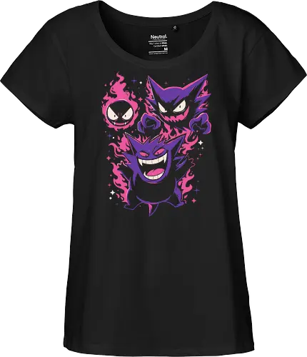 Terror Gang - gang, illustration, aesthetic, halloween, terror, horror, spooky, scary, creepy, monsters, ghosts, demons, vampire, gothic, dark, macabre, Paranormal, occult, haunted, nightmare, flames, purple, pink, retro, vintage, cartoon, anime, kawaii, funny, wicked, creature - Fairtrade Girl Shirt