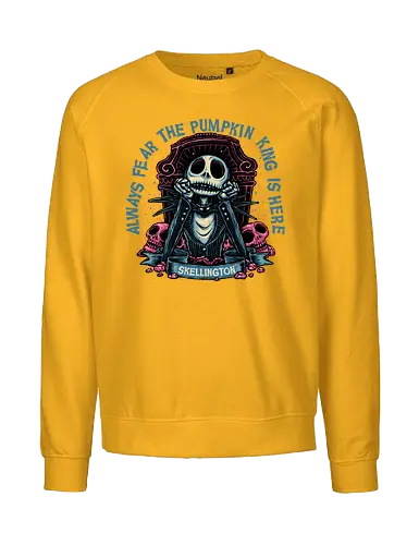 The pumpkin king is here - Movie, animated, animation, horror, Halloween, pumpkin, skeleton, character, fantasy - Fairtrade Sweatshirt