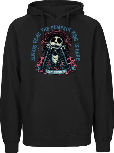 The pumpkin king is here - Movie, animated, animation, horror, Halloween, pumpkin, skeleton, character, fantasy - Fairtrade Hoodie
