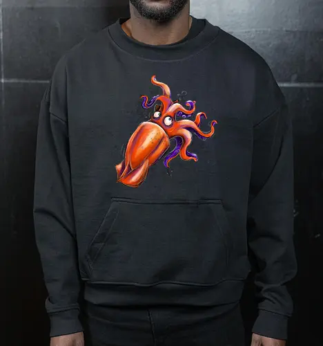 Calamaro unfrittiert - Monsta, Monster, Calamari, Meer, Fisch, Tintenfisch - Cropped Sweatshirt