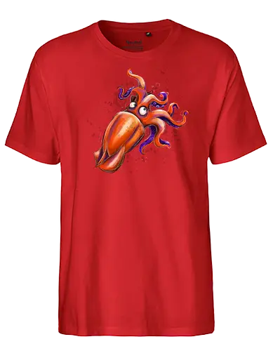 Calamaro unfrittiert - Monsta, Monster, Calamari, Meer, Fisch, Tintenfisch - Fairtrade T-Shirt