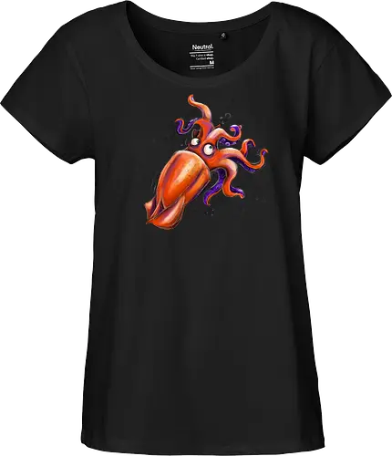 Calamaro unfrittiert - Monsta, Monster, Calamari, Meer, Fisch, Tintenfisch - Fairtrade Girl Shirt