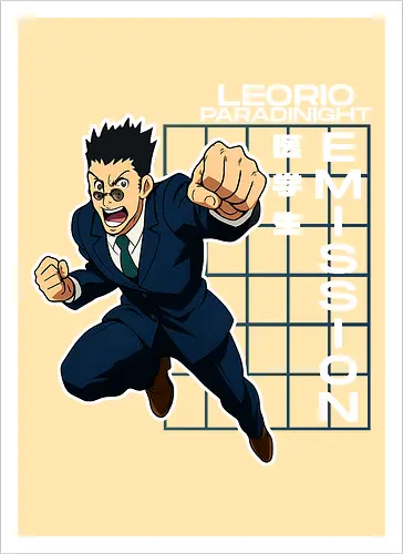Leorio Paradinight - Hunter X Hunter - hxh, leorio, hunter x hunter, anime gift, jjk, jujutsu, anime, leorio paradinight - Artprint