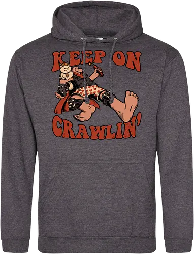 Keep on Crawlin' - Nerd, Geek, Fantasy, Adventure, Rpg, Litrpg, Book, Books, Bookworm, Science Fantasy, Science Fiction, Scifi, Cat, Pet, Donut, Funny, Post-apocalyptic, Apocalypse, Post Apocalyptic, Apocalyptic Cats, Postapocalypse, Post-apocalypse, Poster, Keep On - Standard Hoodie