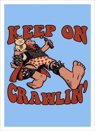 Keep on Crawlin' - Nerd, Geek, Fantasy, Adventure, Rpg, Litrpg, Book, Books, Bookworm, Science Fantasy, Science Fiction, Scifi, Cat, Pet, Donut, Funny, Post-apocalyptic, Apocalypse, Post Apocalyptic, Apocalyptic Cats, Postapocalypse, Post-apocalypse, Poster, Keep On - Artprint