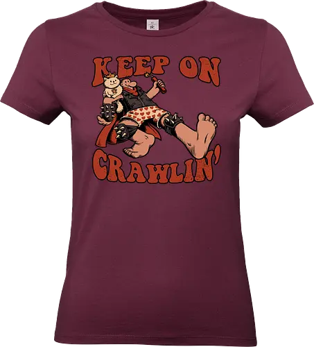 Keep on Crawlin' - Nerd, Geek, Fantasy, Adventure, Rpg, Litrpg, Book, Books, Bookworm, Science Fantasy, Science Fiction, Scifi, Cat, Pet, Donut, Funny, Post-apocalyptic, Apocalypse, Post Apocalyptic, Apocalyptic Cats, Postapocalypse, Post-apocalypse, Poster, Keep On - Standard T-Shirt (Women)