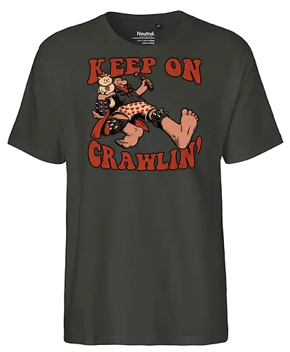 Keep on Crawlin' - Nerd, Geek, Fantasy, Adventure, Rpg, Litrpg, Book, Books, Bookworm, Science Fantasy, Science Fiction, Scifi, Cat, Pet, Donut, Funny, Post-apocalyptic, Apocalypse, Post Apocalyptic, Apocalyptic Cats, Postapocalypse, Post-apocalypse, Poster, Keep On - Fairtrade T-Shirt