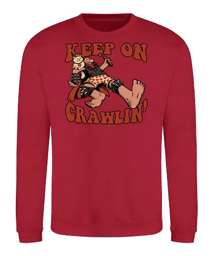Keep on Crawlin' - Nerd, Geek, Fantasy, Adventure, Rpg, Litrpg, Book, Books, Bookworm, Science Fantasy, Science Fiction, Scifi, Cat, Pet, Donut, Funny, Post-apocalyptic, Apocalypse, Post Apocalyptic, Apocalyptic Cats, Postapocalypse, Post-apocalypse, Poster, Keep On - Sweatshirt