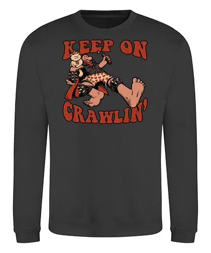 Keep on Crawlin' - Nerd, Geek, Fantasy, Adventure, Rpg, Litrpg, Book, Books, Bookworm, Science Fantasy, Science Fiction, Scifi, Cat, Pet, Donut, Funny, Post-apocalyptic, Apocalypse, Post Apocalyptic, Apocalyptic Cats, Postapocalypse, Post-apocalypse, Poster, Keep On - Sweatshirt