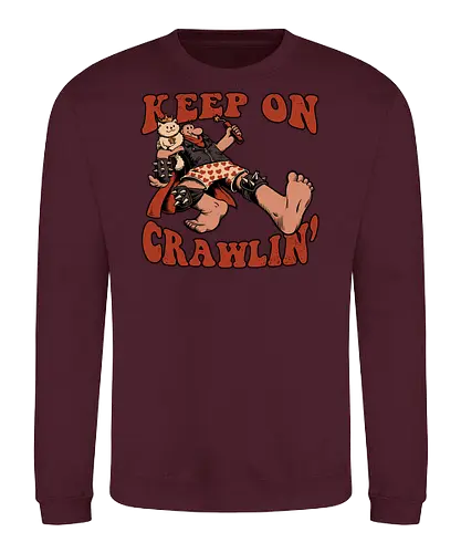 Keep on Crawlin' - Nerd, Geek, Fantasy, Adventure, Rpg, Litrpg, Book, Books, Bookworm, Science Fantasy, Science Fiction, Scifi, Cat, Pet, Donut, Funny, Post-apocalyptic, Apocalypse, Post Apocalyptic, Apocalyptic Cats, Postapocalypse, Post-apocalypse, Poster, Keep On - Sweatshirt