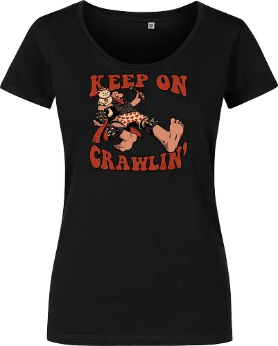 Keep on Crawlin' - Nerd, Geek, Fantasy, Adventure, Rpg, Litrpg, Book, Books, Bookworm, Science Fantasy, Science Fiction, Scifi, Cat, Pet, Donut, Funny, Post-apocalyptic, Apocalypse, Post Apocalyptic, Apocalyptic Cats, Postapocalypse, Post-apocalypse, Poster, Keep On - Women T-Shirt