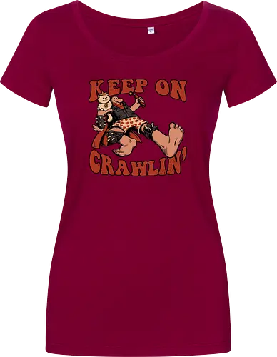 Keep on Crawlin' - Nerd, Geek, Fantasy, Adventure, Rpg, Litrpg, Book, Books, Bookworm, Science Fantasy, Science Fiction, Scifi, Cat, Pet, Donut, Funny, Post-apocalyptic, Apocalypse, Post Apocalyptic, Apocalyptic Cats, Postapocalypse, Post-apocalypse, Poster, Keep On - Women T-Shirt