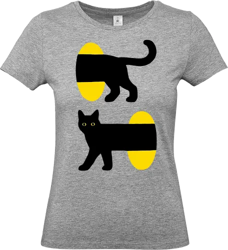 Unendlicher Tunnel Katze - Minimalistische Kunst, Modernes Poster, Surrealismus, Grafische Illustration, Optische Täuschung, Zeitgenössische Kunst, Gelb und Schwarz, Verspielte Katze, Geometrische Kunst, Pop-Surrealismus, Niedliche Katzenkunst, Abstrakte Tiere, Wanddekoration, Gateway - Standard T-Shirt (Women)