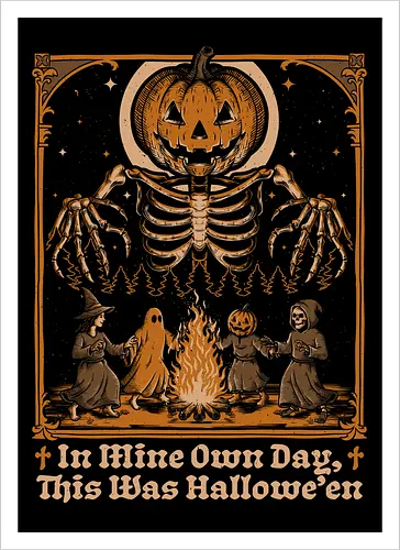 Halloween Medieval Dance - Halloween, Halloween Humor, Halloween Design, Halloween Art, Halloween Aesthetic, Halloween Pumpkin, Halloween Vibes, Spooky, Spooky Season, Creepy, Creepy Cute, Scary, Scary Art, Candy, Pumpkins, Pumpkin, Ghost, Jack-o-lantern, Jack O Lantern Design, Jack O Lantern, Witch, Skeleton, Skull, Forest, Dark, Night, Spirit, Dance, Dancing, Medieval - Artprint