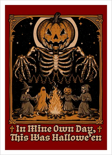 Halloween Medieval Dance - Halloween, Halloween Humor, Halloween Design, Halloween Art, Halloween Aesthetic, Halloween Pumpkin, Halloween Vibes, Spooky, Spooky Season, Creepy, Creepy Cute, Scary, Scary Art, Candy, Pumpkins, Pumpkin, Ghost, Jack-o-lantern, Jack O Lantern Design, Jack O Lantern, Witch, Skeleton, Skull, Forest, Dark, Night, Spirit, Dance, Dancing, Medieval - Artprint
