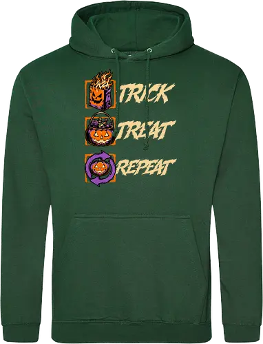 Halloween Trick Treat Repeat - Halloween, Halloween Humor, Halloween Design, Halloween Art, Halloween Aesthetic, Halloween Vibes, Funny Halloween, Halloween Pumpkin, Humor, Fun, Funny, Pumpkins, Pumpkin, Spooky Season, Spooky, Spooky Cute, Spooky Art, Spooky Vibes, Spooky Halloween, Spooky Humor, Creepy, Creepy Cute, Scary, Scary Cute, Candies, Candy, Jack O Lantern, Jack-o-lantern, Jack O Lantern Design, Fire, Bag, Trick Or Treat, Trick R Treat, Treats, Treat, Quote, Repeat - Standard Hoodie