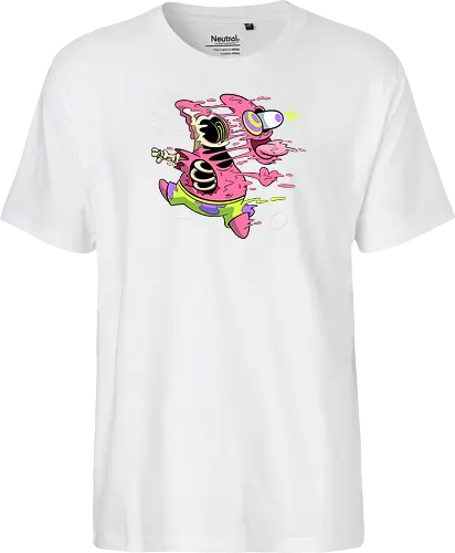 Freaky Stern - Psychedelische Chaos-Kreatur - freaky star, rosa kreatur, horror kunst, creepy cartoon, skelett kunst, body horror, patrick star, seltsame kreatur, dark cartoon, surreal art, Sponge, patrick horror, patrick freaky, patrick star fan art, spongebob horror, cartoon horror, creepy art, horror cartoon, skeleton art, seltsamer charakter, geek art, body horror, dark art, surreal art, creepy cartoon, patrick star art, geek art, pop culture, weird art, psychedelic art, creepy art, monster design, horror cartoon - Fairtrade T-Shirt
