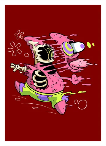 Freaky Stern - Psychedelische Chaos-Kreatur - freaky star, rosa kreatur, horror kunst, creepy cartoon, skelett kunst, body horror, patrick star, seltsame kreatur, dark cartoon, surreal art, Sponge, patrick horror, patrick freaky, patrick star fan art, spongebob horror, cartoon horror, creepy art, horror cartoon, skeleton art, seltsamer charakter, geek art, body horror, dark art, surreal art, creepy cartoon, patrick star art, geek art, pop culture, weird art, psychedelic art, creepy art, monster design, horror cartoon - Artprint