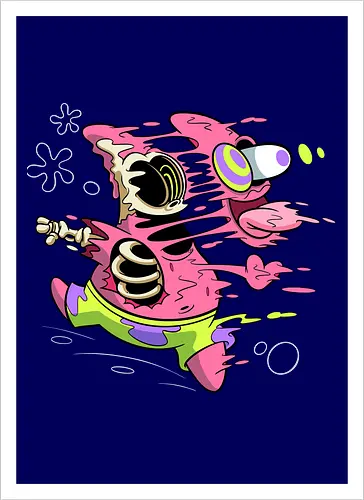 Freaky Stern - Psychedelische Chaos-Kreatur - freaky star, rosa kreatur, horror kunst, creepy cartoon, skelett kunst, body horror, patrick star, seltsame kreatur, dark cartoon, surreal art, Sponge, patrick horror, patrick freaky, patrick star fan art, spongebob horror, cartoon horror, creepy art, horror cartoon, skeleton art, seltsamer charakter, geek art, body horror, dark art, surreal art, creepy cartoon, patrick star art, geek art, pop culture, weird art, psychedelic art, creepy art, monster design, horror cartoon - Artprint