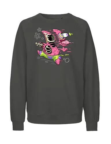Freaky Stern - Psychedelische Chaos-Kreatur - freaky star, rosa kreatur, horror kunst, creepy cartoon, skelett kunst, body horror, patrick star, seltsame kreatur, dark cartoon, surreal art, Sponge, patrick horror, patrick freaky, patrick star fan art, spongebob horror, cartoon horror, creepy art, horror cartoon, skeleton art, seltsamer charakter, geek art, body horror, dark art, surreal art, creepy cartoon, patrick star art, geek art, pop culture, weird art, psychedelic art, creepy art, monster design, horror cartoon - Fairtrade Sweatshirt