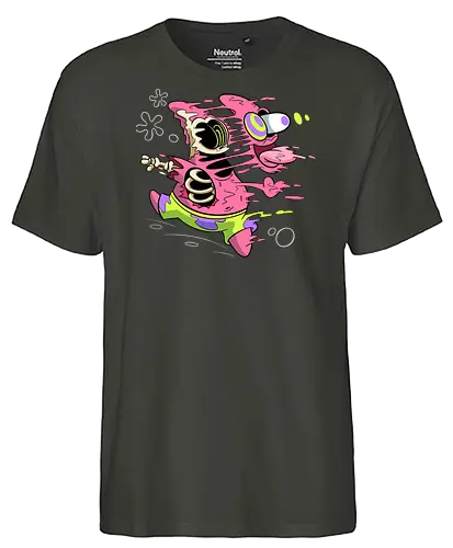 Freaky Stern - Psychedelische Chaos-Kreatur - freaky star, rosa kreatur, horror kunst, creepy cartoon, skelett kunst, body horror, patrick star, seltsame kreatur, dark cartoon, surreal art, Sponge, patrick horror, patrick freaky, patrick star fan art, spongebob horror, cartoon horror, creepy art, horror cartoon, skeleton art, seltsamer charakter, geek art, body horror, dark art, surreal art, creepy cartoon, patrick star art, geek art, pop culture, weird art, psychedelic art, creepy art, monster design, horror cartoon - Fairtrade T-Shirt