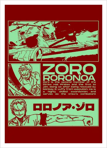 Zoro Roronoa - Straw Hat Pirates Swordman - one, piece, zoro, roronoa, anime, anime gift, jjk, pirate - Artprint