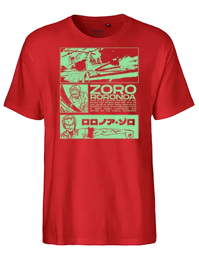 Zoro Roronoa - Straw Hat Pirates Swordman - one, piece, zoro, roronoa, anime, anime gift, jjk, pirate - Fairtrade T-Shirt