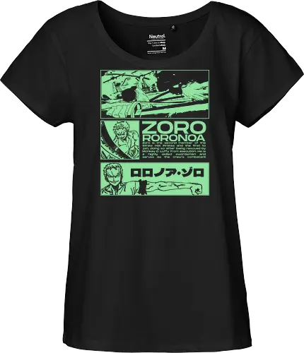 Zoro Roronoa - Straw Hat Pirates Swordman - one, piece, zoro, roronoa, anime, anime gift, jjk, pirate - Fairtrade Girl Shirt