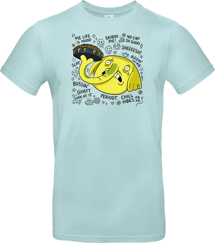 Eine Fliege hat meinen Apfelkuchen berührt – Cartoon - Cartoon, Tree Trunks, Apfelkuchen, Cartoon-Figur, gelber Elefant, schockierter Gesichtsausdruck, Land Ooo, Kuchen, Zeichentrickserie, verzweifeltes Gesicht - Standard T-Shirt