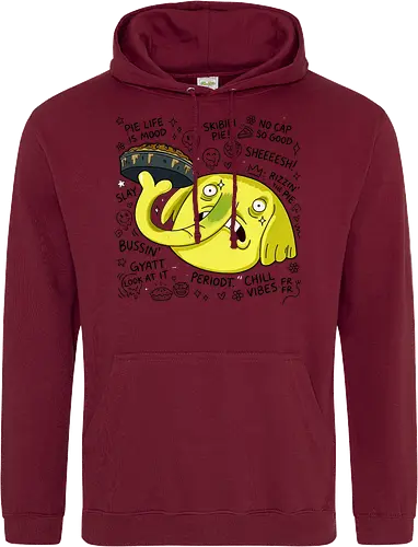 Eine Fliege hat meinen Apfelkuchen berührt – Cartoon - Cartoon, Tree Trunks, Apfelkuchen, Cartoon-Figur, gelber Elefant, schockierter Gesichtsausdruck, Land Ooo, Kuchen, Zeichentrickserie, verzweifeltes Gesicht - Standard Hoodie