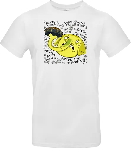 Eine Fliege hat meinen Apfelkuchen berührt – Cartoon - Cartoon, Tree Trunks, Apfelkuchen, Cartoon-Figur, gelber Elefant, schockierter Gesichtsausdruck, Land Ooo, Kuchen, Zeichentrickserie, verzweifeltes Gesicht - Standard T-Shirt
