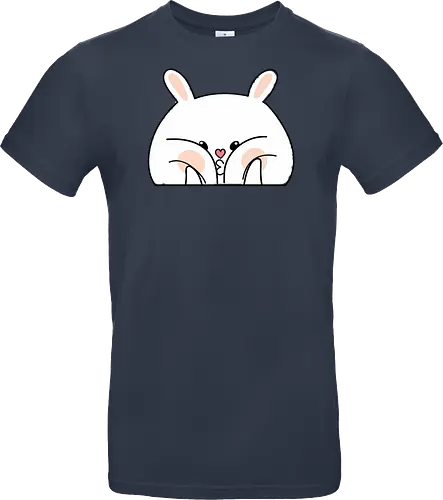 Meme mit dem verwöhnten Kaninchen und den dicken Backen - Weiß, Tier, Tiere, Aufkleber, Meme, Rosa, Gefällt mir, Kaninchen, Niedlich, Groß, Hase, Spielen, Fanart, Wangen, Zwinkern - Standard T-Shirt