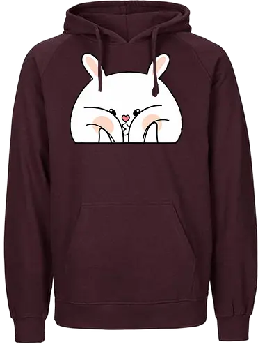 Meme mit dem verwöhnten Kaninchen und den dicken Backen - Weiß, Tier, Tiere, Aufkleber, Meme, Rosa, Gefällt mir, Kaninchen, Niedlich, Groß, Hase, Spielen, Fanart, Wangen, Zwinkern - Fairtrade Hoodie
