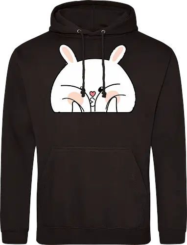 Meme mit dem verwöhnten Kaninchen und den dicken Backen - Weiß, Tier, Tiere, Aufkleber, Meme, Rosa, Gefällt mir, Kaninchen, Niedlich, Groß, Hase, Spielen, Fanart, Wangen, Zwinkern - Standard Hoodie