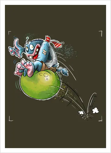 Hüpfball. - Monster, Monsta, Hüpfball - Artprint