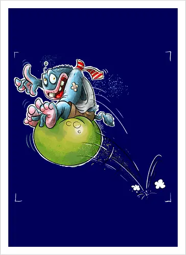 Hüpfball. - Monster, Monsta, Hüpfball - Artprint