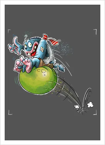Hüpfball. - Monster, Monsta, Hüpfball - Artprint
