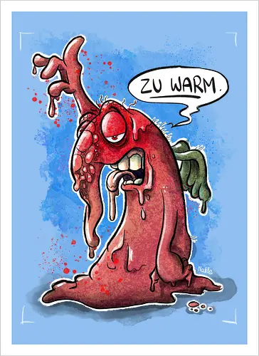 Zu warm. - Monsta, Monster, Hitze, Sommer, warm - Artprint