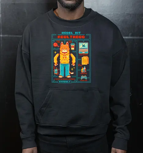 MODEL KIT: ADULTHOOD - model kit, millennials, retro, vintage, gamer, adulthood - Cropped Sweatshirt