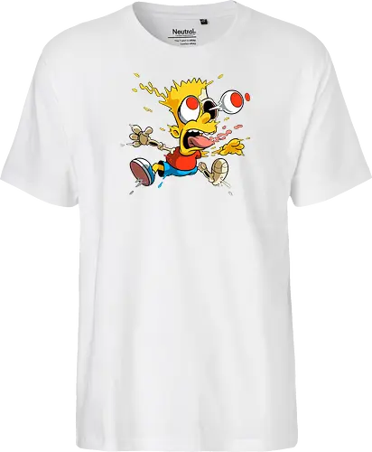 Freaky Junge - Kreatur des Chaos - freaky boy, gelbe kreatur, horror kunst, creepy cartoon, skelett kunst, body horror, seltsame kreatur, dark cartoon, surreal art, creepy art, monster design, horror cartoon, seltsamer charakter, schwarzer humor, geek art - Fairtrade T-Shirt
