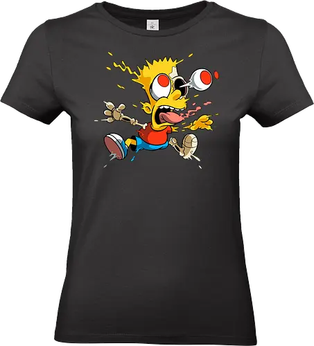 Freaky Junge - Kreatur des Chaos - freaky boy, gelbe kreatur, horror kunst, creepy cartoon, skelett kunst, body horror, seltsame kreatur, dark cartoon, surreal art, creepy art, monster design, horror cartoon, seltsamer charakter, schwarzer humor, geek art - Standard T-Shirt (Women)
